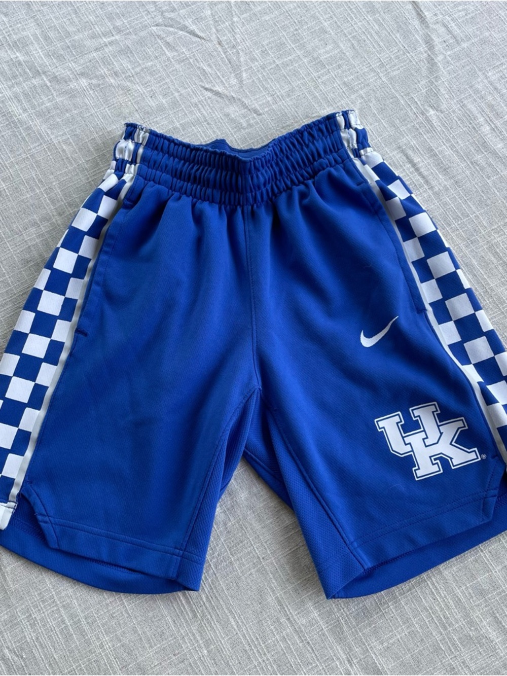 Boys Youth Medium Nike Shorts University Of Kentucky Checkered Blue White